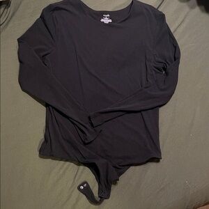 nuuds Long Sleeve Crewneck Bodysuit - black - XL